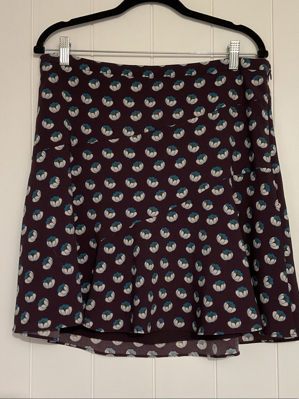 Loft Fashion Plum Floral Circle Skirt